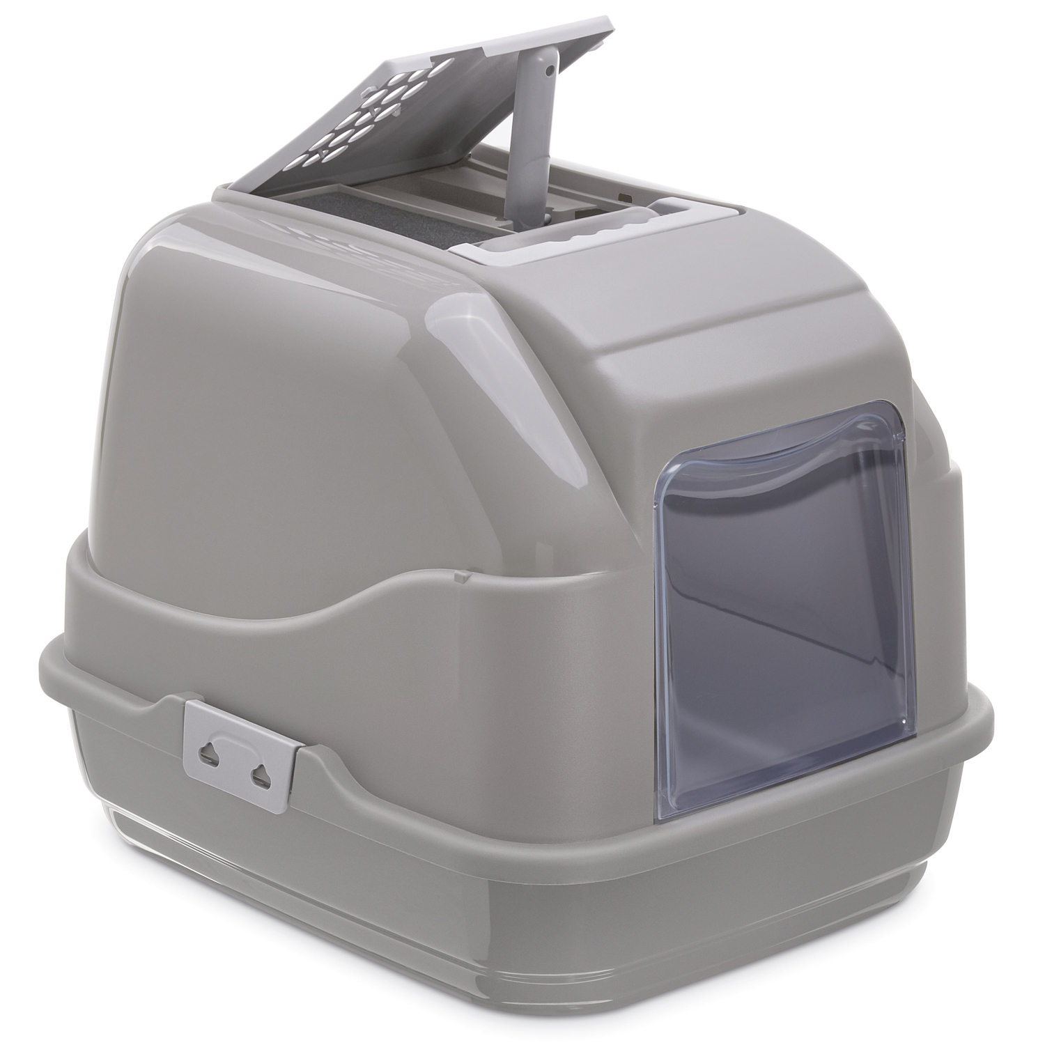 Имак Закрытый туалет EASY CAT с совком для кошек бежево-серый 50х40х40см