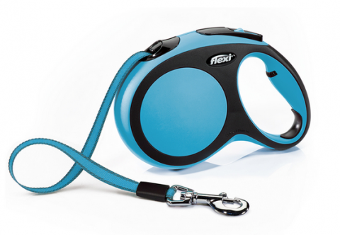 Flexi Рулетка New Comfort L (до 60кг) 5м лента черный/с