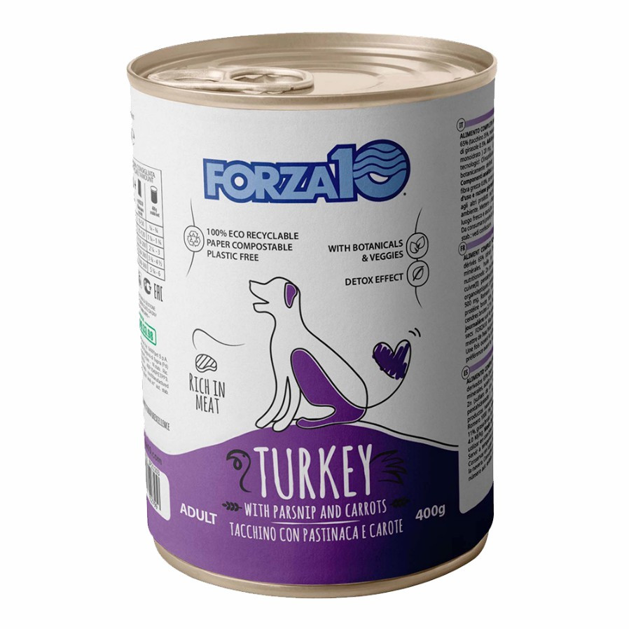Форза10 Dog Maintenance Корм для собак всех пород индейка,пастернак,морковь ж/б 400г