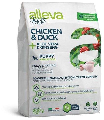 Аллева Холистик Puppy&Junior Medium Корм для Щенков курица,утка