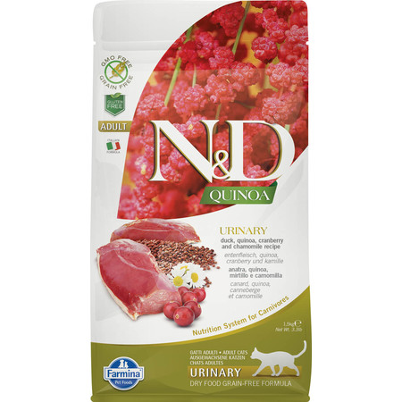 N&D Cat Urinary Беззерновой корм для взрослых кошек проф.мочекам.болезни утка,киноа