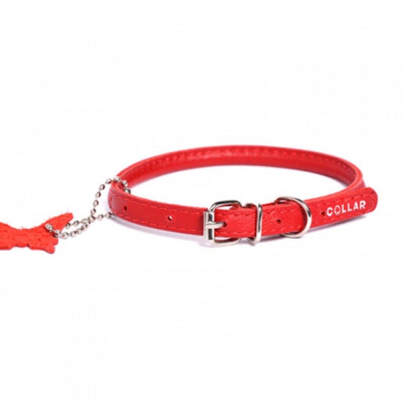 COLLAR Ошейник круглый 10мм S CoLLaR Glamour для длинношерстных собак длина 33-41см красный
