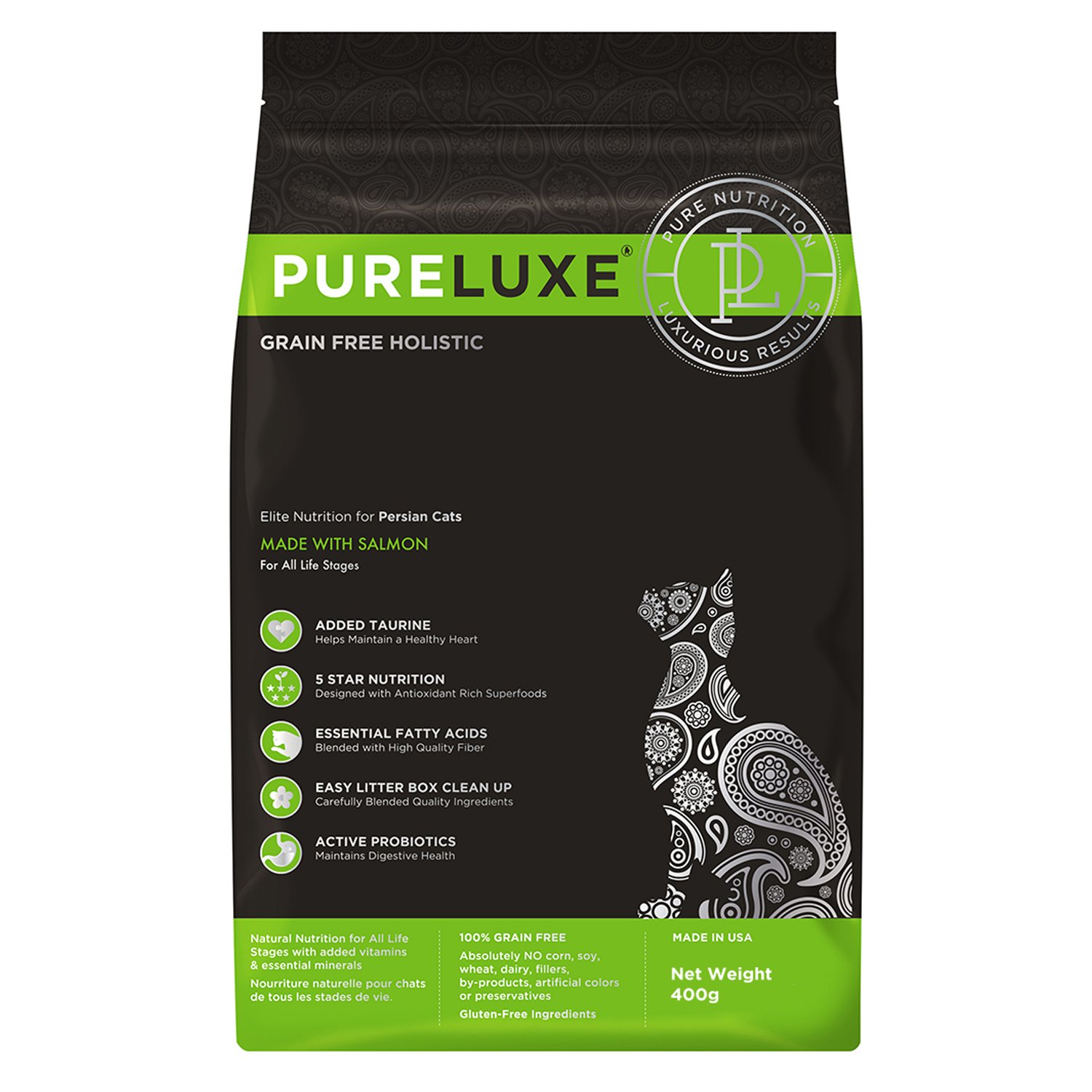 PureLuxe Cat GF Корм для Персидских кошек лосось 400г