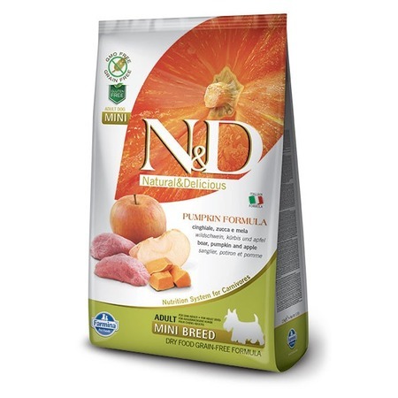 N&D Pumpkin Dog Mini Adult безз.корм для взрослых собак мелких пород кабан,тыква,яблоко
