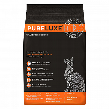 PureLuxe Cat GF longhair Корм для длинношерстных кошек курица,лосось 400г