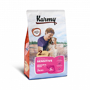 Karmy Dog Medium&Maxi Sensitive Корм для собак ср/кр.пород Лосось 2кг