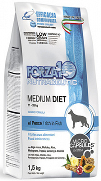 Форза 10 Dog Medium Diet Диетический корм для собак средних пород рыба 1,5кг
