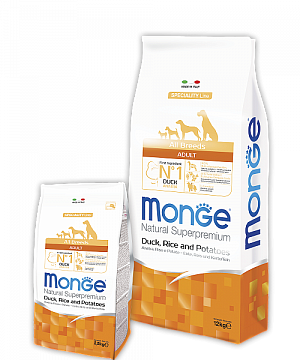 Monge Dog Speciality Корм для собак всех пород утка,рис,картофель 2,5кг