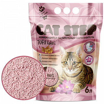 Cat Step Наполнитель TofuLotus комкующийся растительный 6л