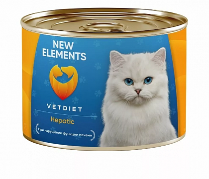 NEW ELEMENTS Hepatic для кошек поддержания функций печени ж/б 240г