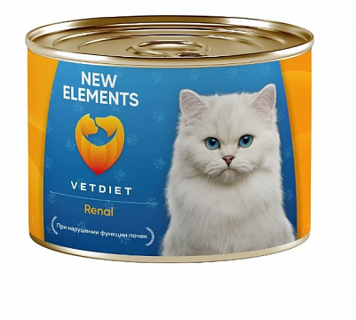 NEW ELEMENTS Renal для кошек поддержании функций почек ж/б 240г
